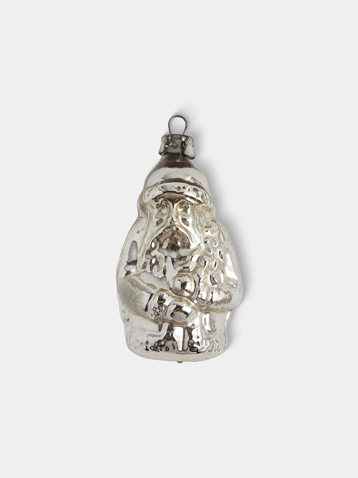 Antique and Vintage - Early-20th-Century Father Christmas Glass Baubles (Set of 7) - Silver - ABASK