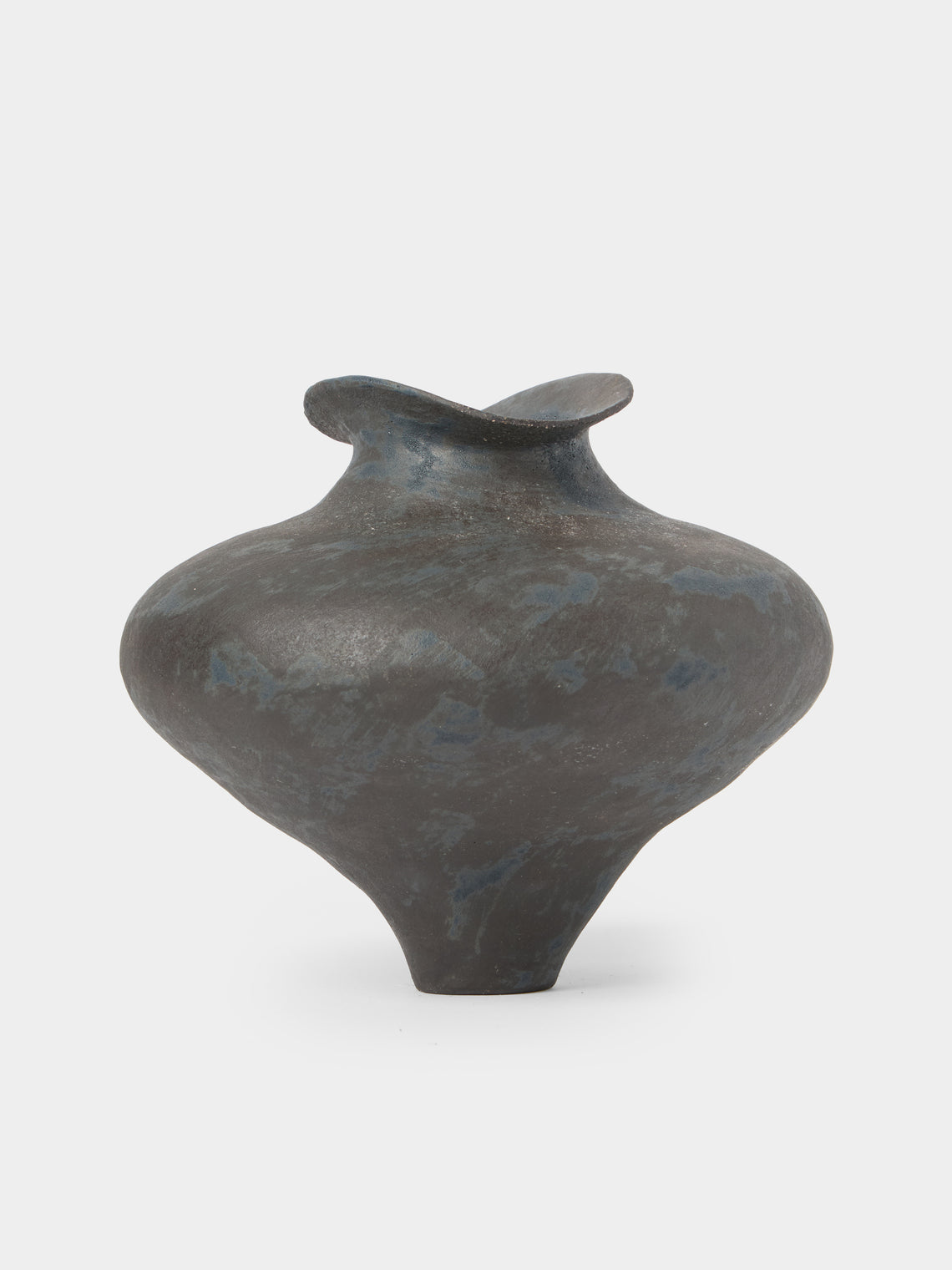 By Raffaella - Roma Hand-Coiled Stoneware Vase (8in/20cm) - Gray - ABASK