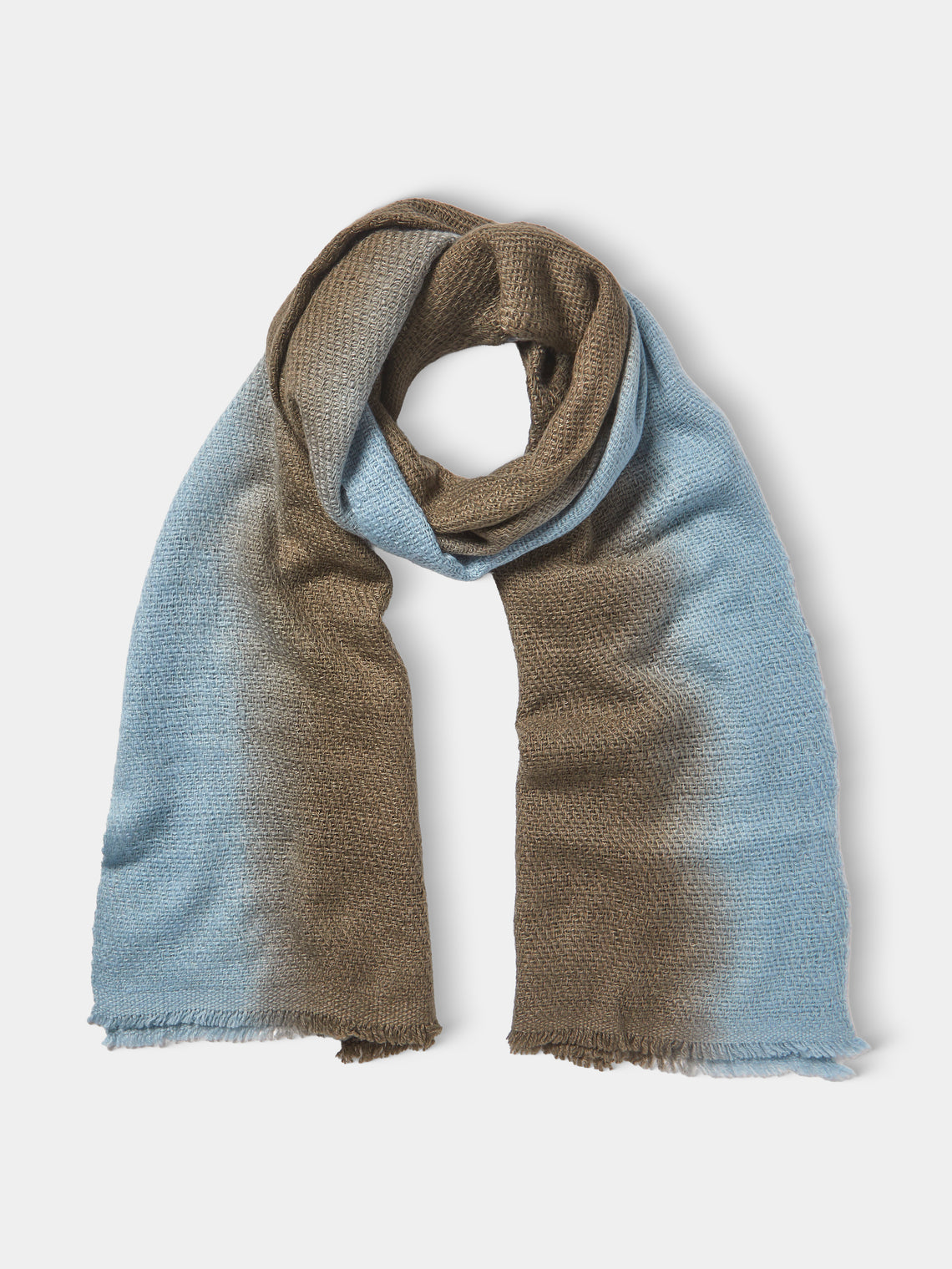 Me & K - Cashmere Ombré-Border Scarf | One Size - Gray - ABASK - 