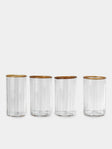 Akua Objects - Peter Hand-Blown Crystal Highballs (Set of 4) - Clear - ABASK - 