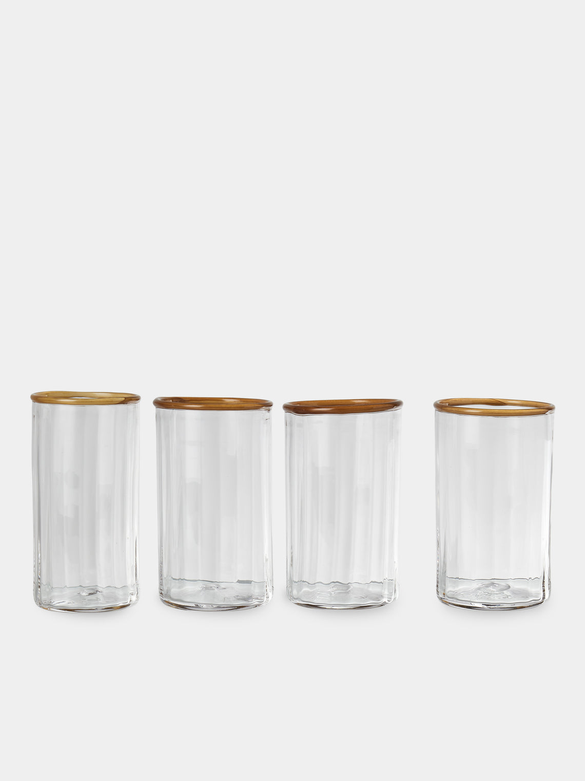 Akua Objects - Peter Hand-Blown Crystal Highballs (Set of 4) - Clear - ABASK - 
