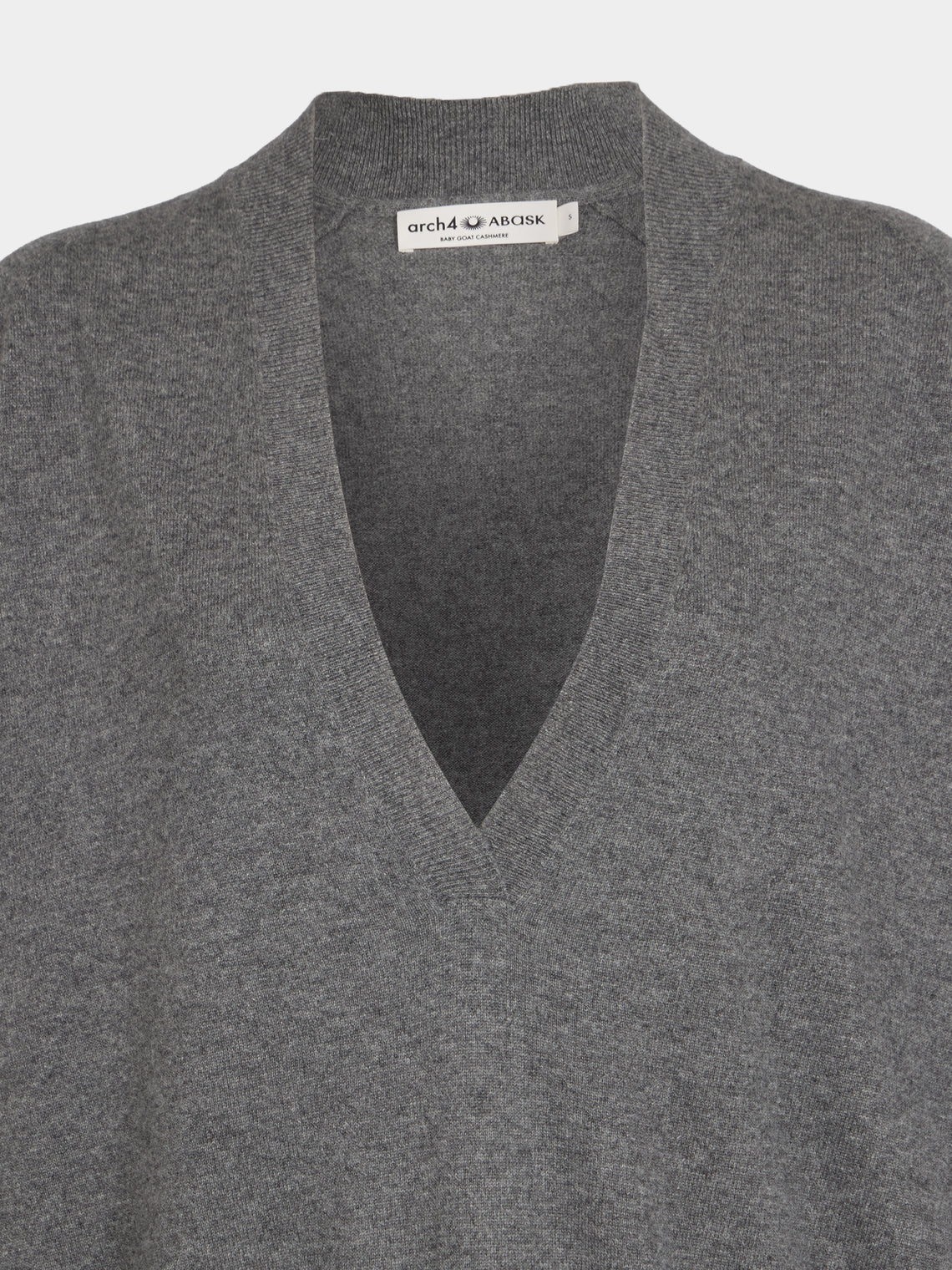 Arch4 - Oona Baby Goat Cashmere V-Neck Sweater | Size: S - Gray - ABASK