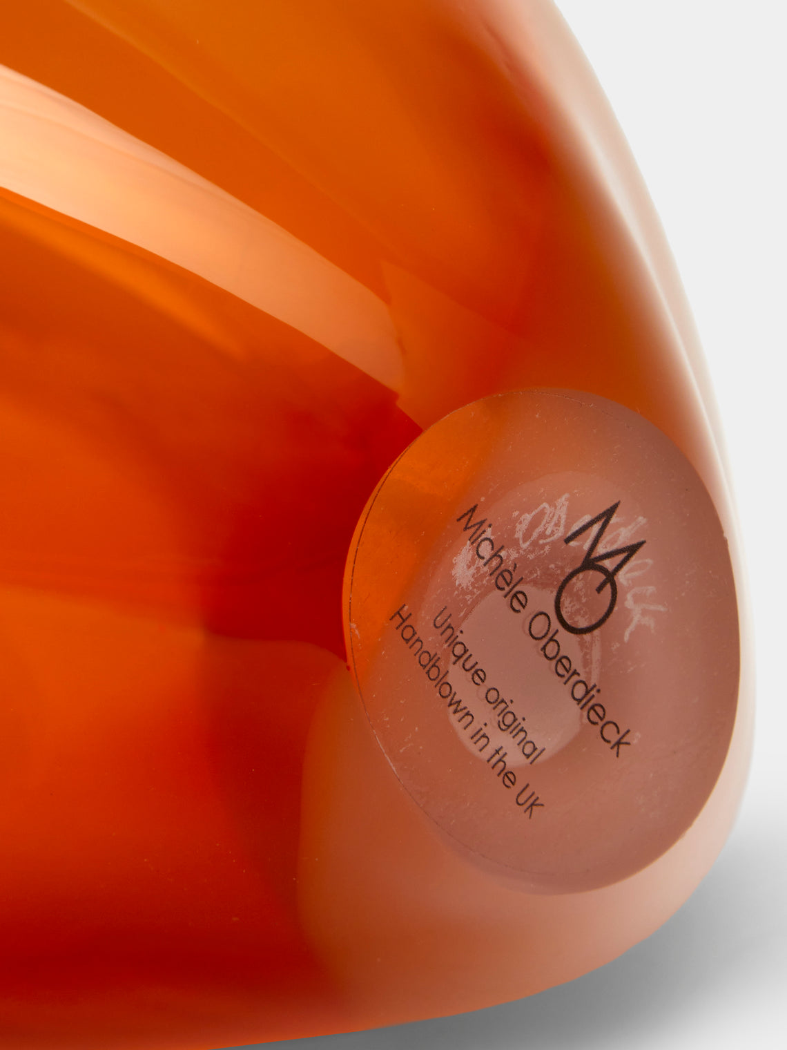 Michele Oberdieck - Antique Spring Hand-Blown Glass Vase (12in/30cm) - Orange - ABASK