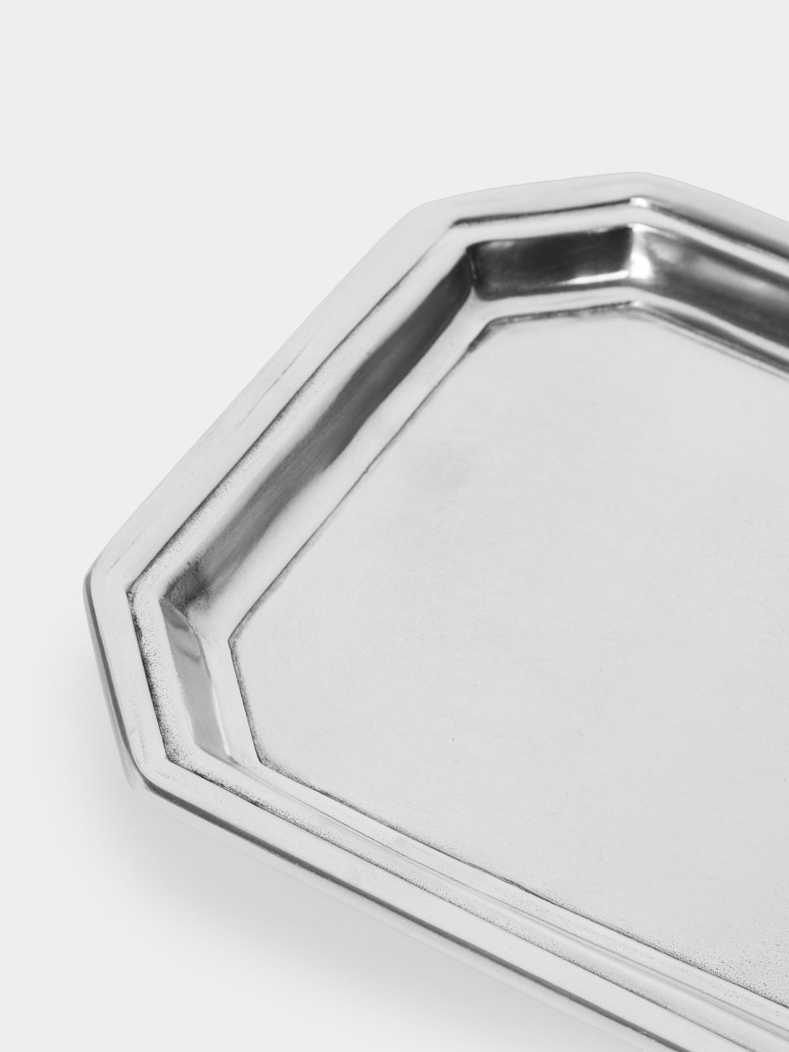 Cosi Tabellini - Dolomiti Pewter Vanity Tray (16in/41cm) - Silver - ABASK