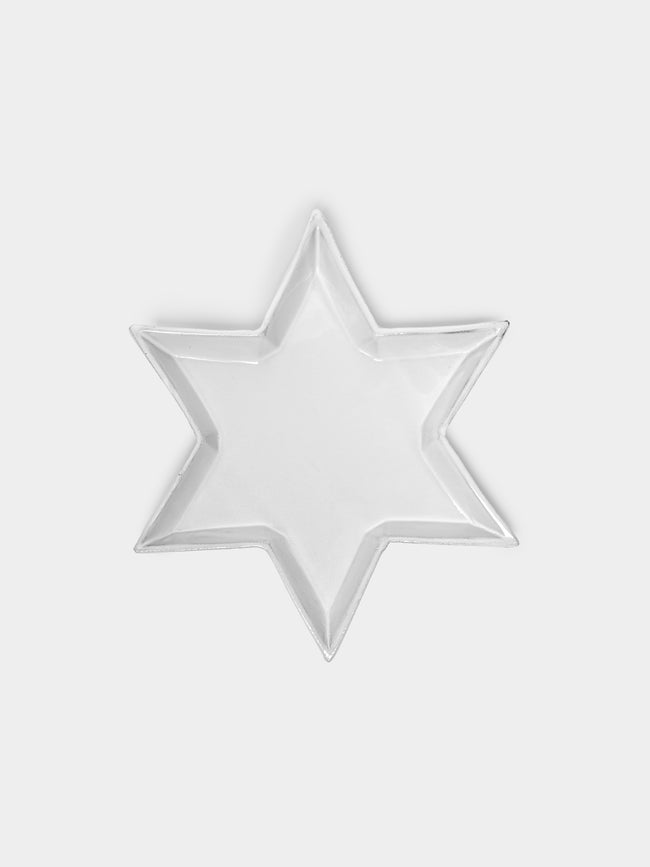 Astier de Villatte - Etoile Hand-Glazed Ceramic Salad / Dessert Plate – 9.5in/24cm (Set of 2) - White - ABASK - 