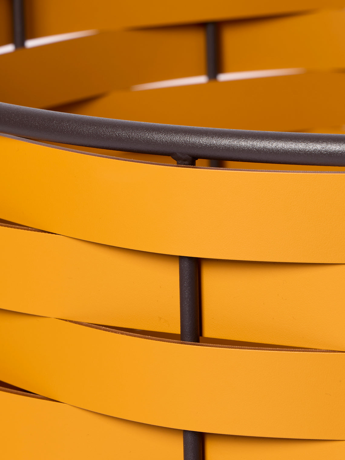 RUDI - Nassa No. 13 Leather Round Basket - Yellow - ABASK