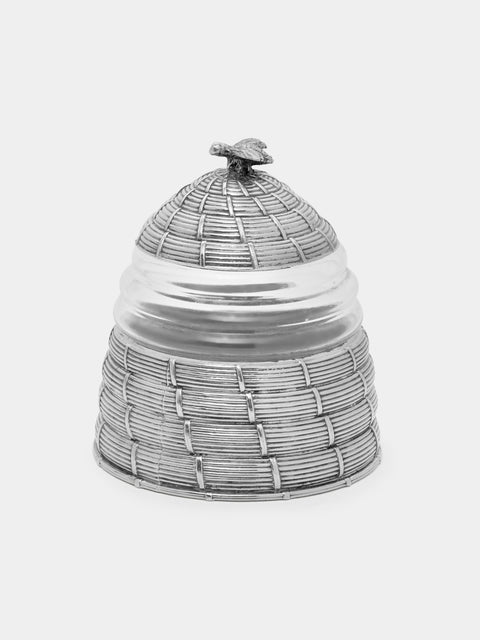 Antique and Vintage - 1950s Silver-Plated Honey Pot - Silver - ABASK - 