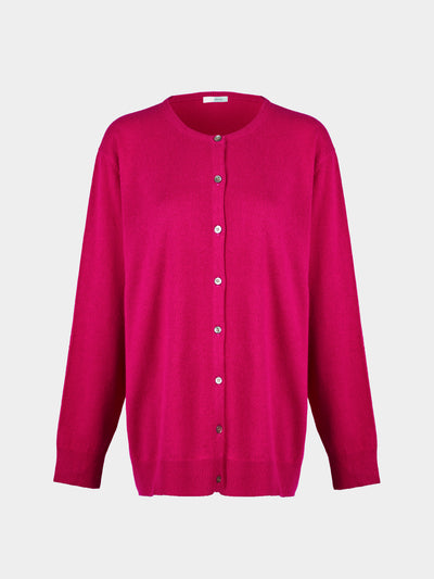 Ryan Roche - Cashmere Lightweight Oversized Cardigan | Size: S - Pink - ABASK - 