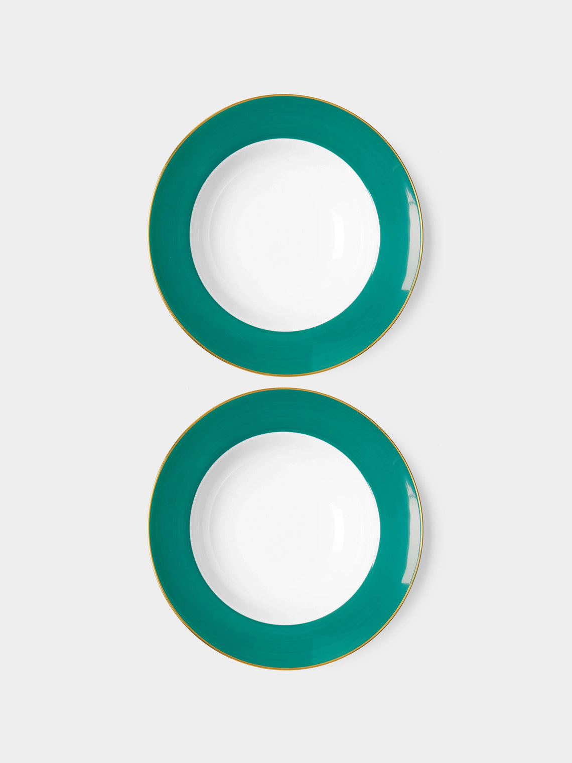 Robert Haviland & C. Parlon - Coco Hand-Painted Porcelain Pasta Bowls (Set of 2) - Green - ABASK 