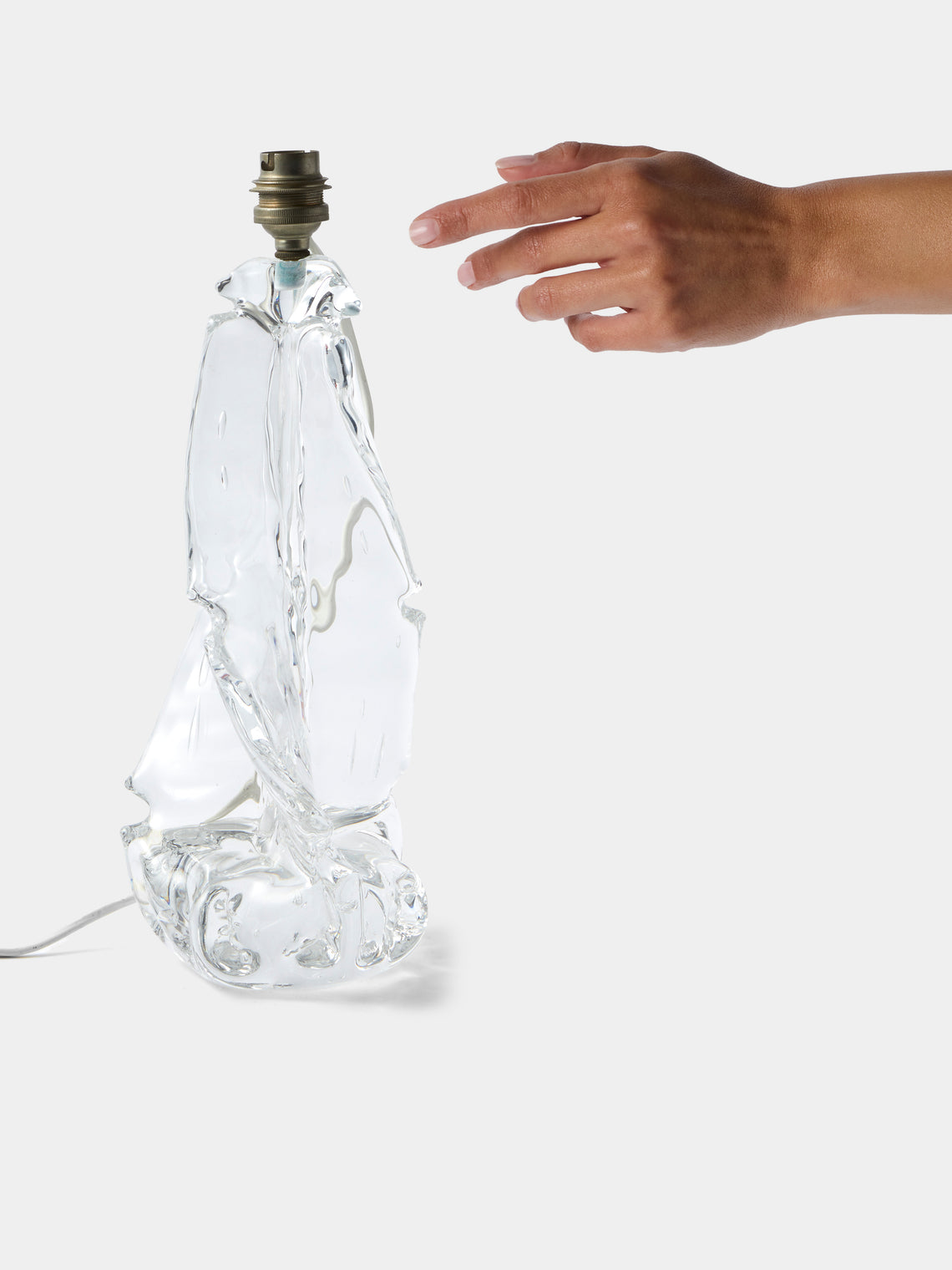 Antique and Vintage - Mid-Century Murano Glass Table Lamp - Clear - ABASK