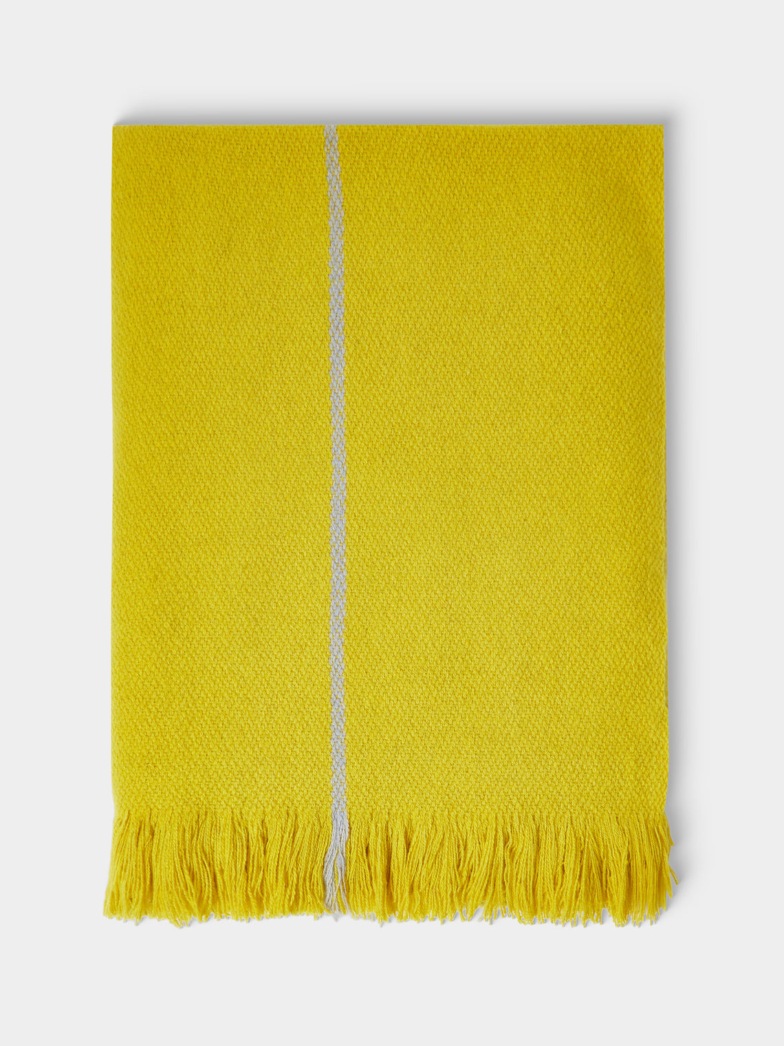 Otherways - 3 Lines Handwoven Yak Blanket (79in/2m) - Yellow - ABASK