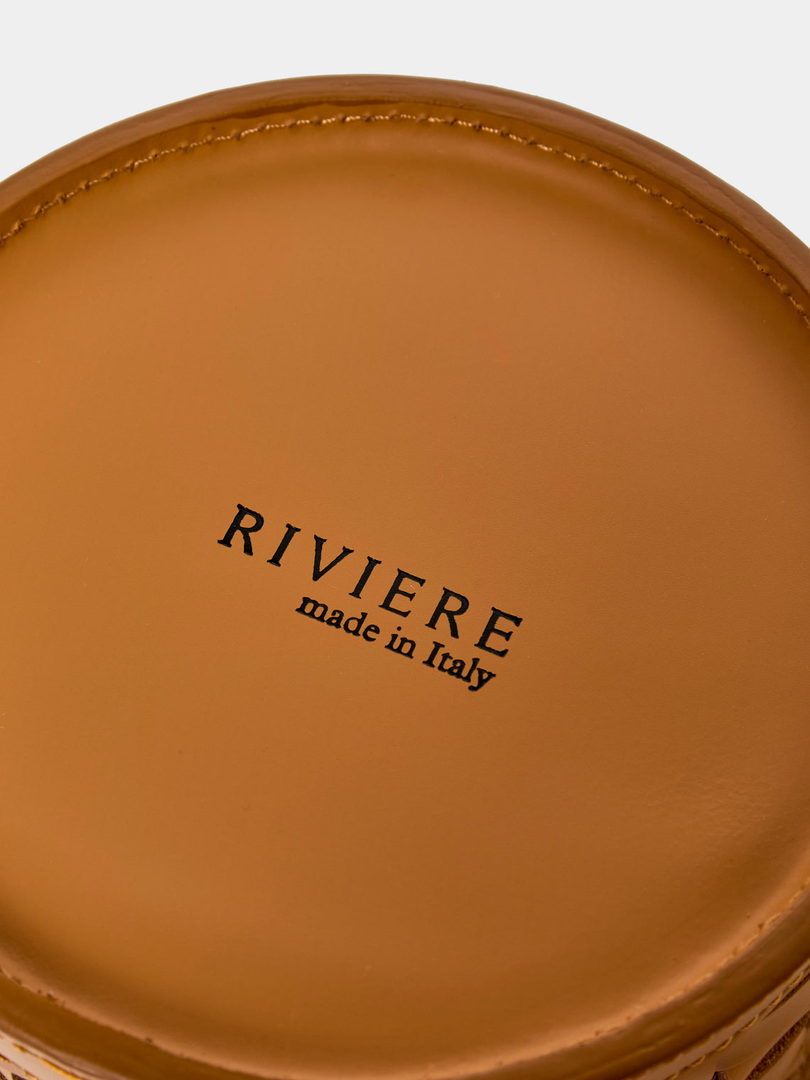 Riviere - Barcelona Water-Resistant Leather Ice Bucket with Tongs - Tan - ABASK