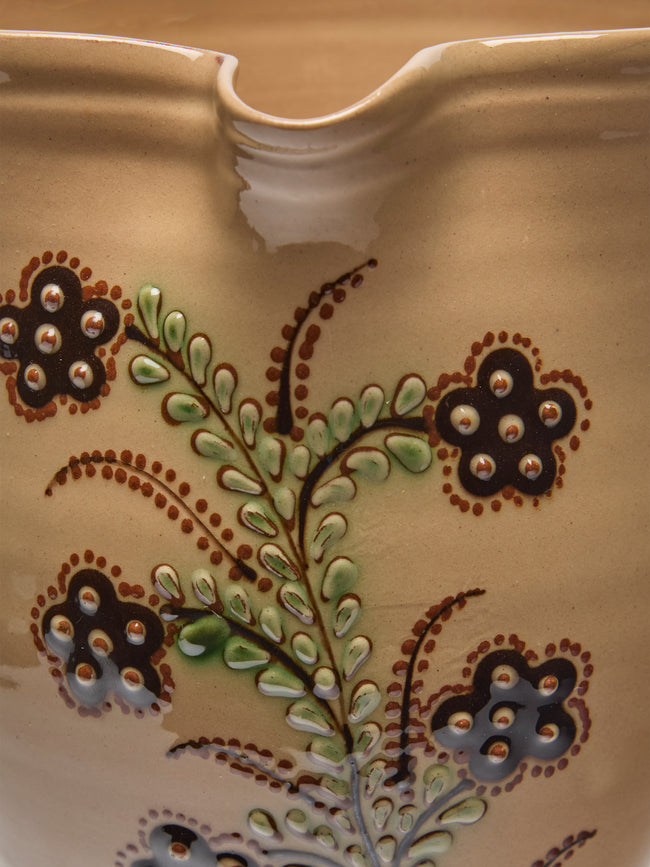 Poterie d’Évires - Flowers Hand-Painted Ceramic Jug (34oz/1L) - Cream - ABASK