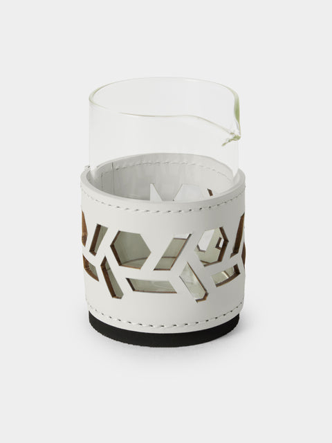 RUDI - Fiordaliso Glass and Leather Milk Jug - White - ABASK - 