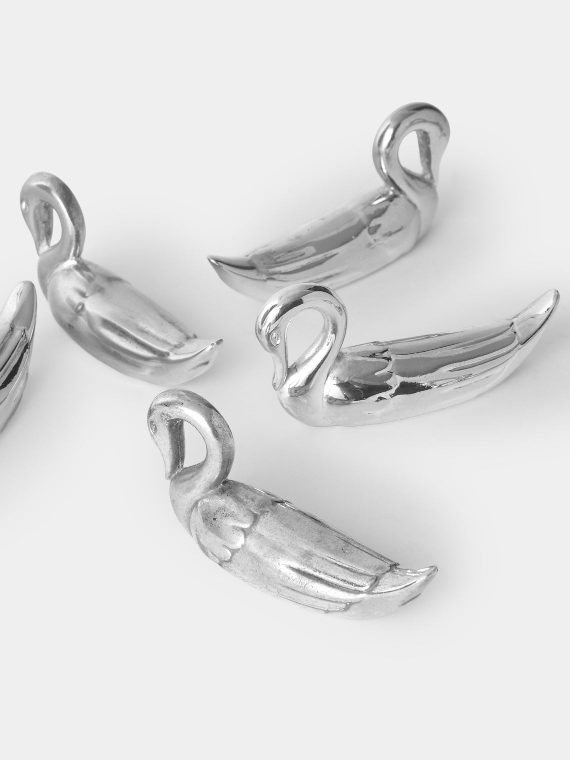 Antique and Vintage - Mid Century Silver Plated Swan Knife Rests (Set of 8) - Silver - ABASK