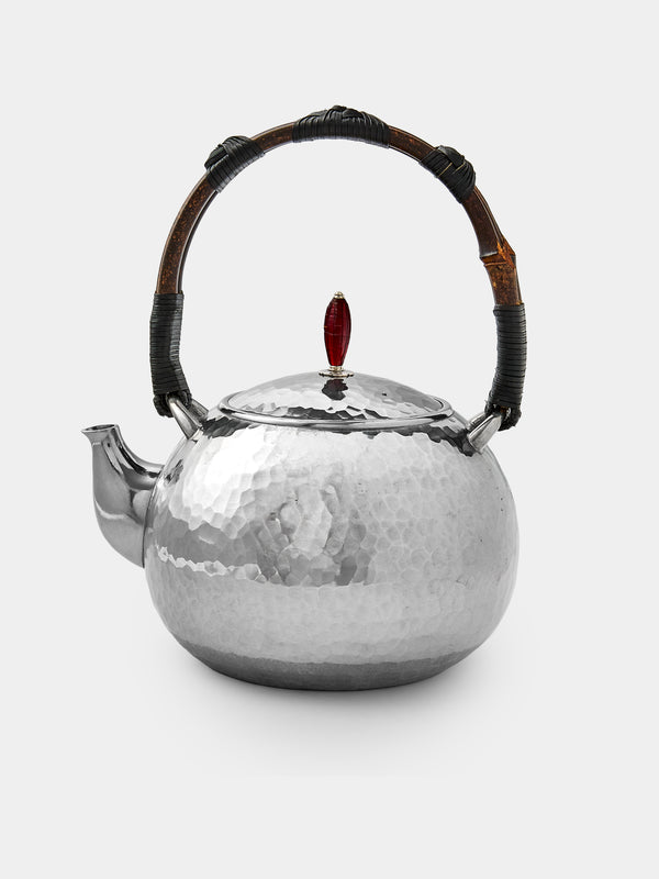 Seikado - Pewter and Scarlet Glass Teapot - Silver - ABASK - 