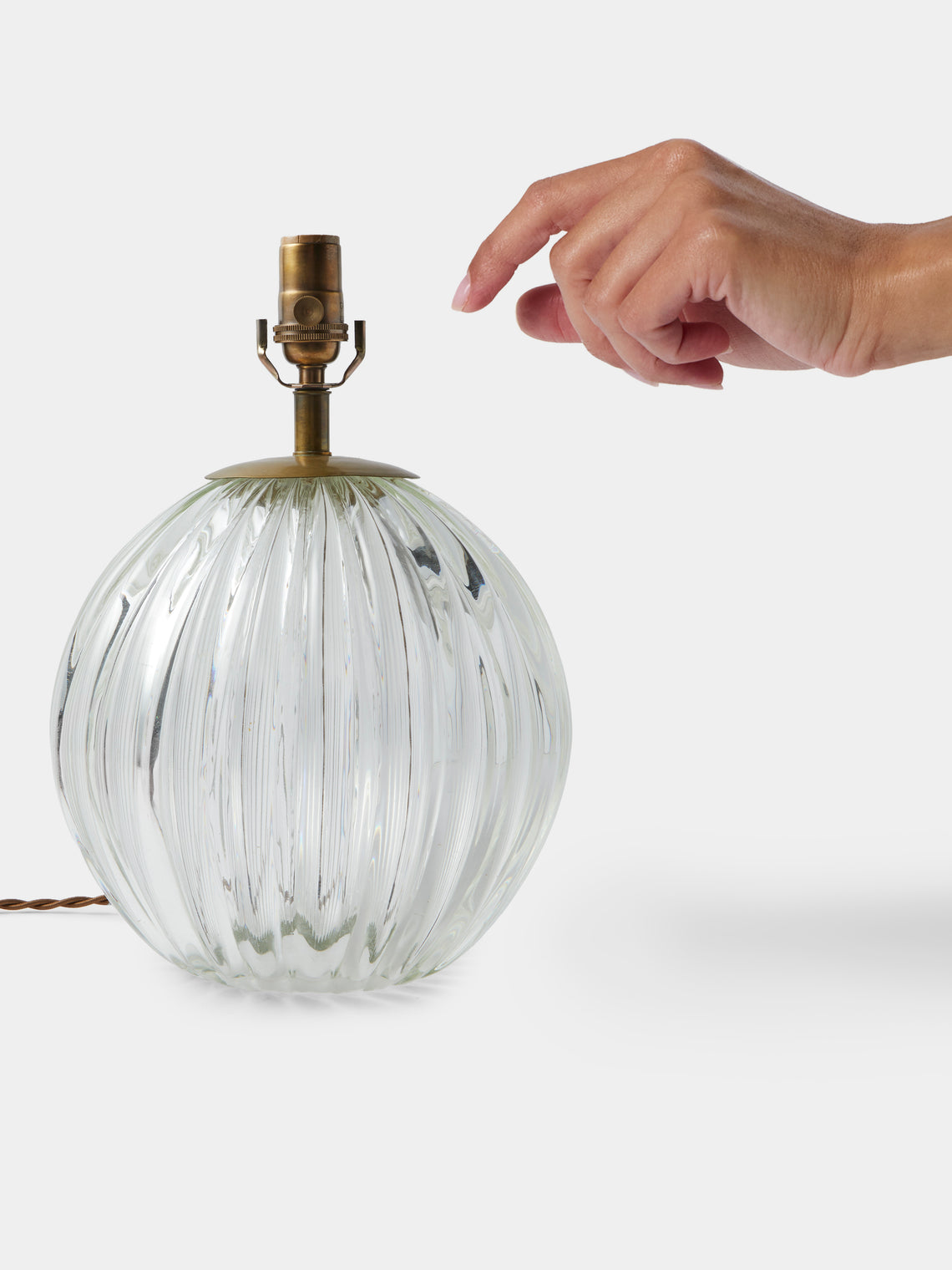 Antique and Vintage - 1950s Murano Glass Table Lamp - Clear - ABASK