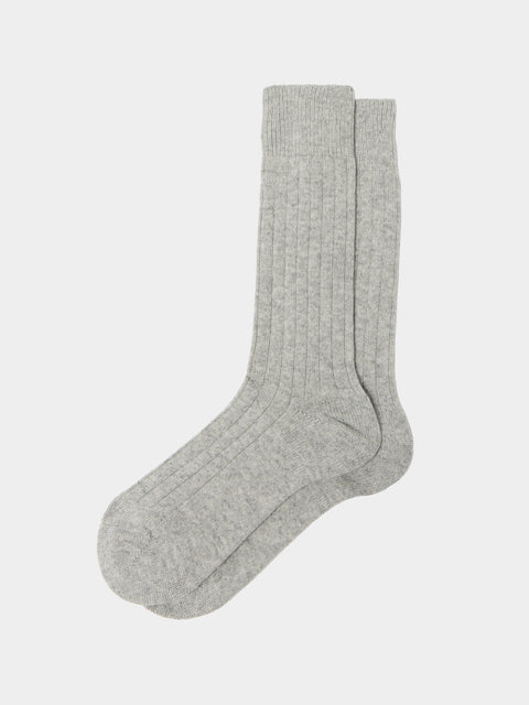 Maria La Rosa - Women's One Cashmere Mid-Calf Socks | One Size - Taupe - ABASK - 