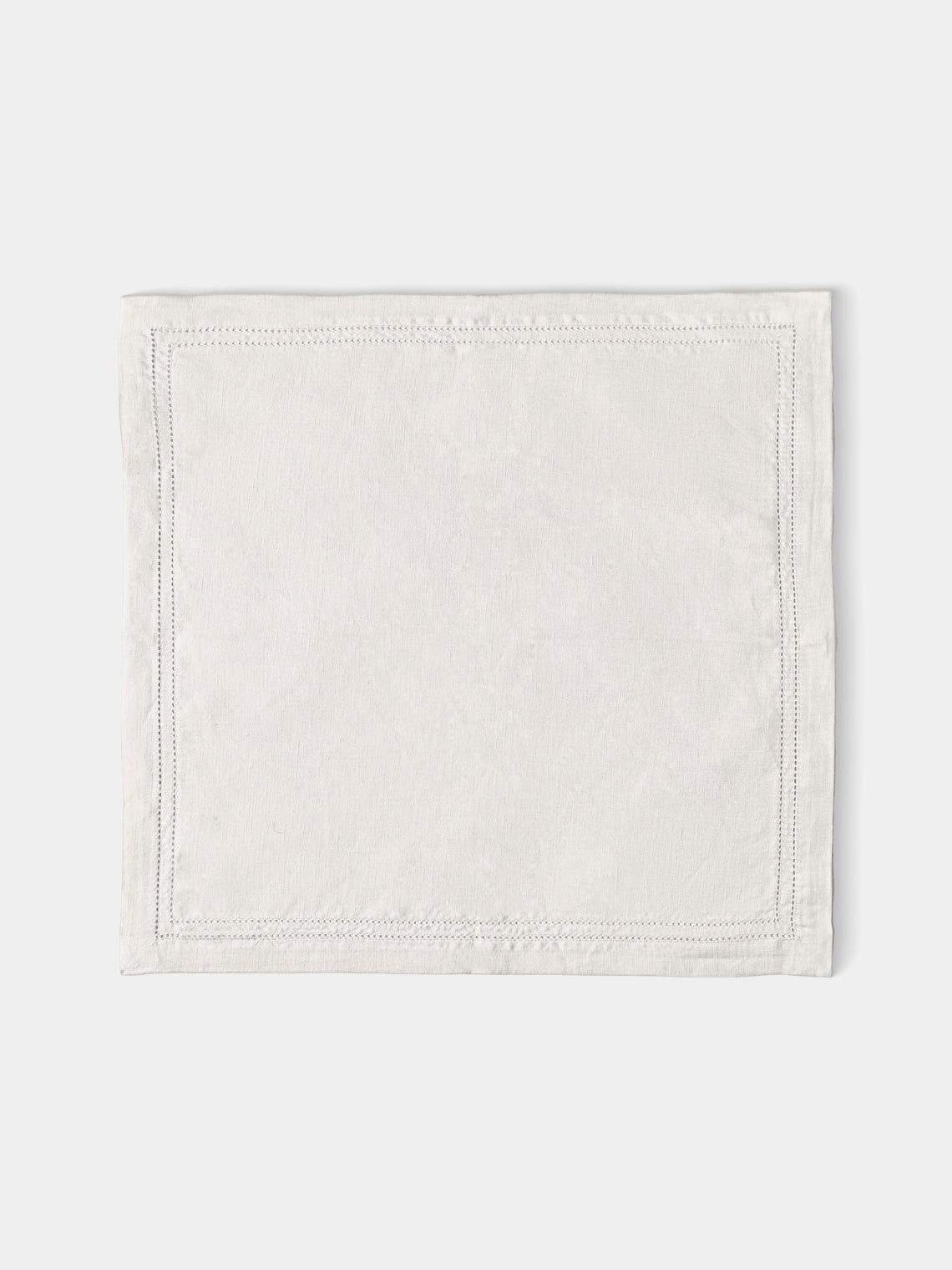 Volga Linen - Double Hem-Stitch Linen Napkins (Set of 6) - Ivory - ABASK
