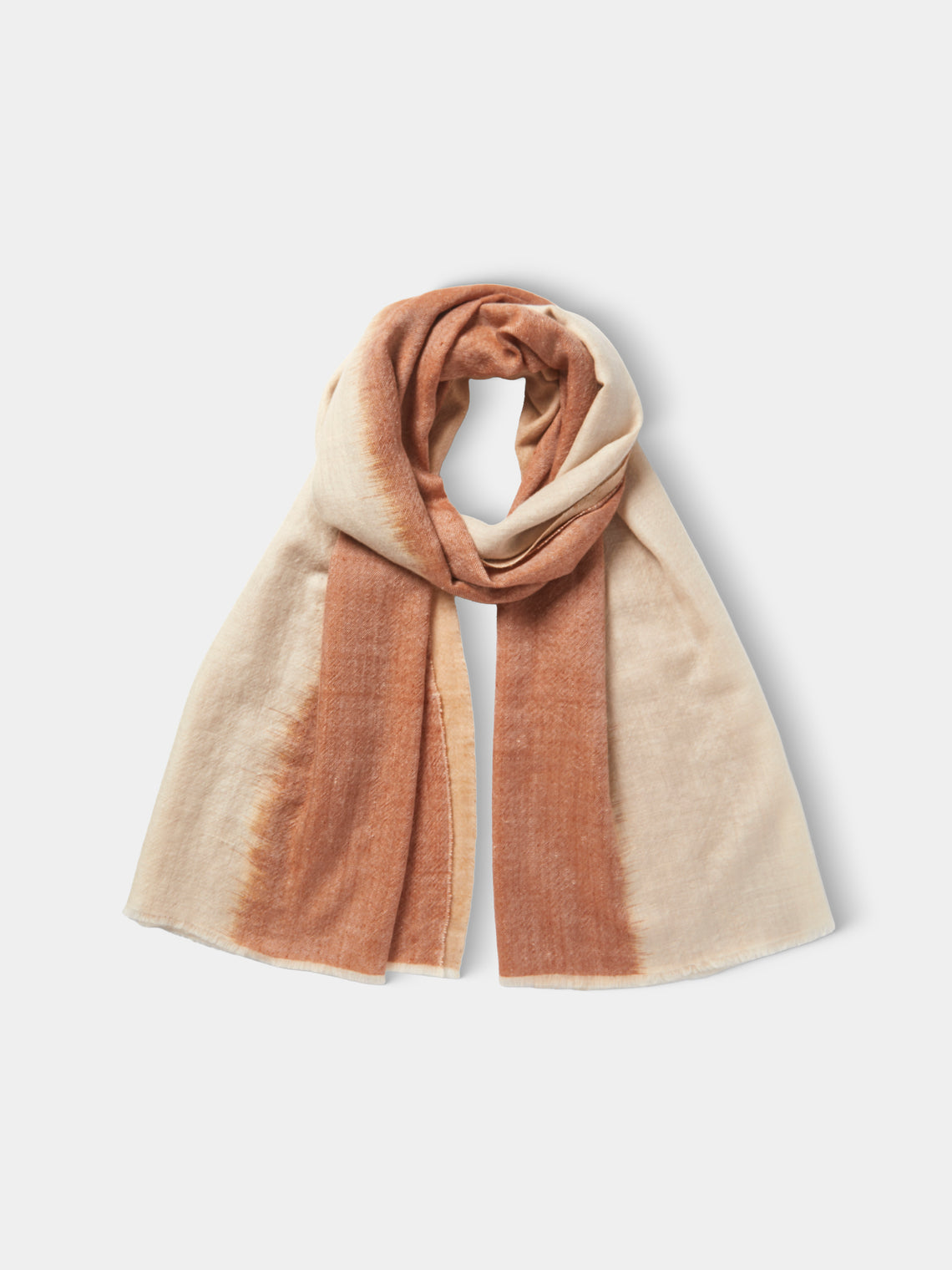 Me & K - Ikat Cashmere Ombré Scarf - Taupe - ABASK - 