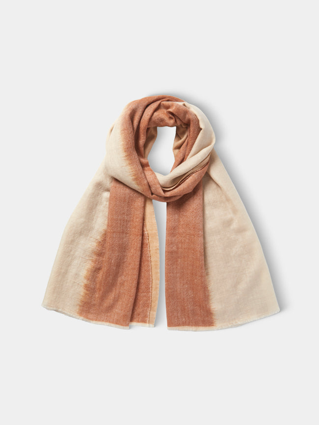 Me & K - Ikat Cashmere Ombré Scarf - Taupe - ABASK - 