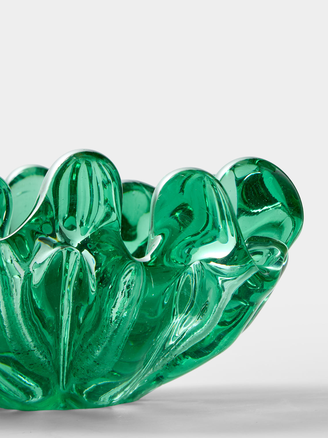 Antique and Vintage - 1950s Archimede Seguso Shell Glass Bowl - Green - ABASK