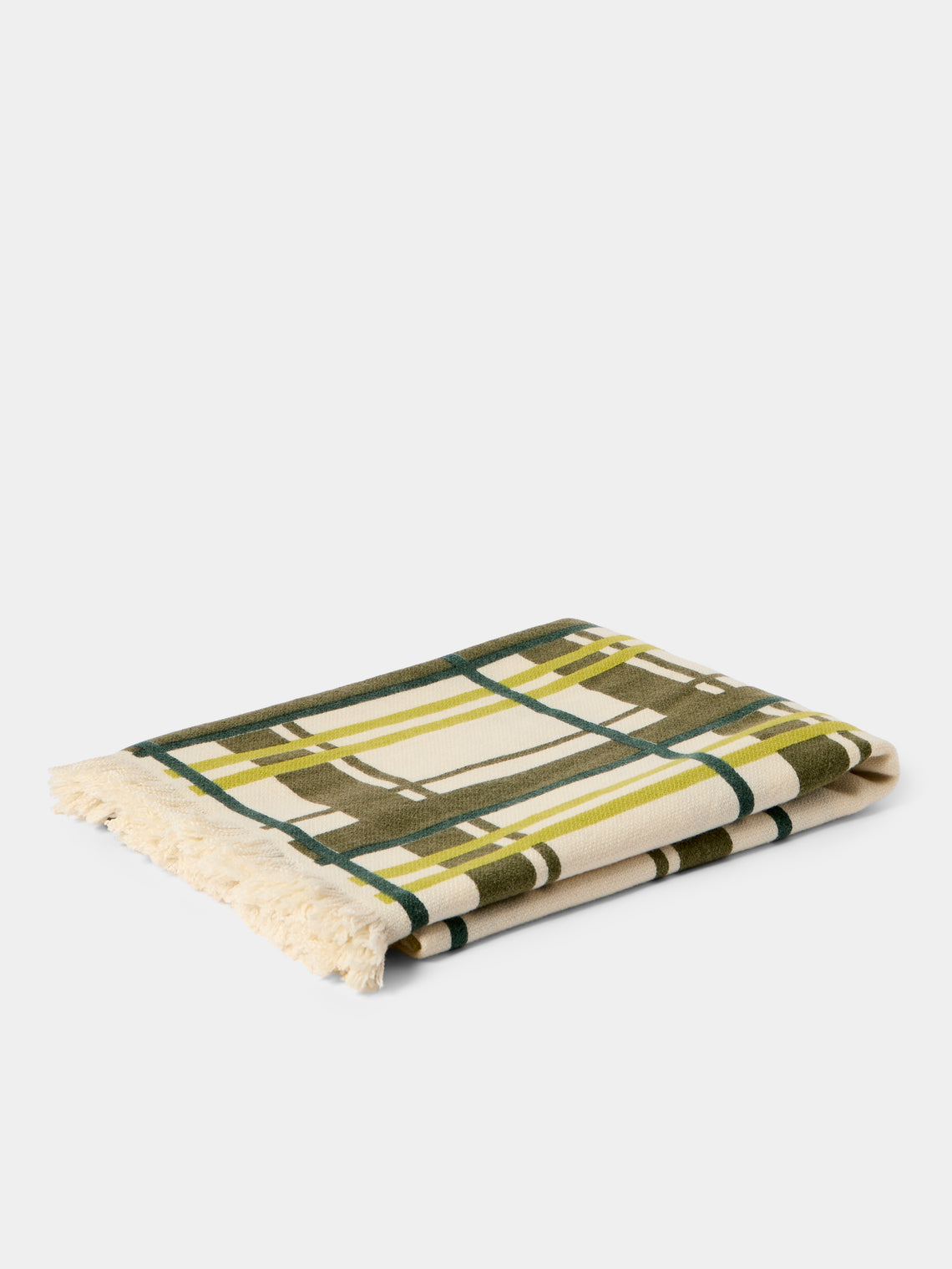 Saved NY - Greenpoint Cashmere Throw (79in/2m) - Green - ABASK