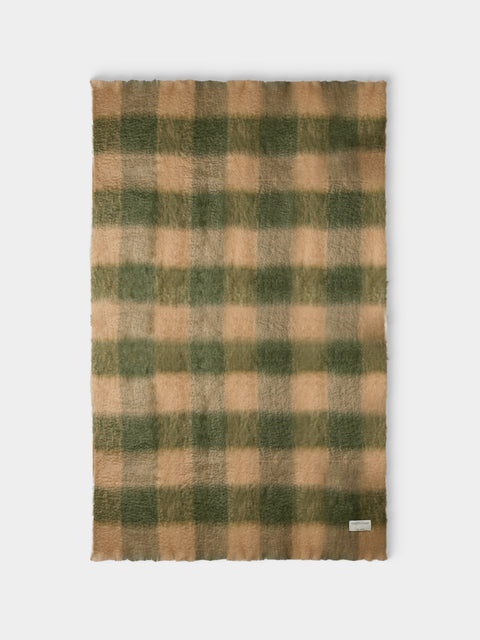 The Wren - Arbor Handwoven Mohair and Wool Throw (76.5in/1.95m) - Green - ABASK - 