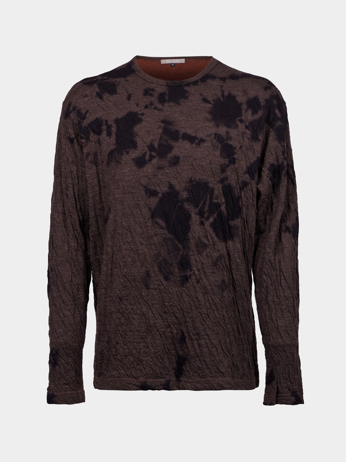 Suzusan - Shibori Wool-Blend Dual Layered Long-Sleeved T-Shirt | Size: M - Black - ABASK - 