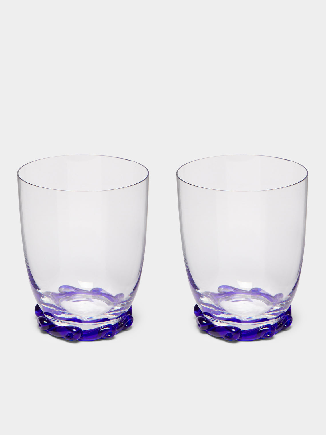 NasonMoretti - Archive Revival 1994 Hand-Blown Murano Glass Bembo Tumblers (Set of 2) - Clear - ABASK 