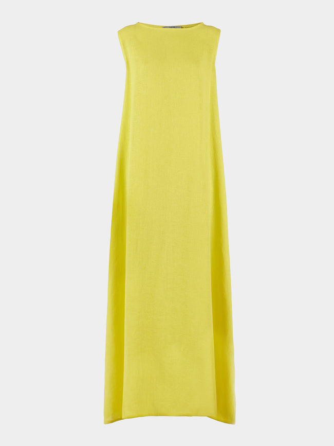 Dusan - Linen Long Tank Dress | One Size - Yellow - ABASK - 