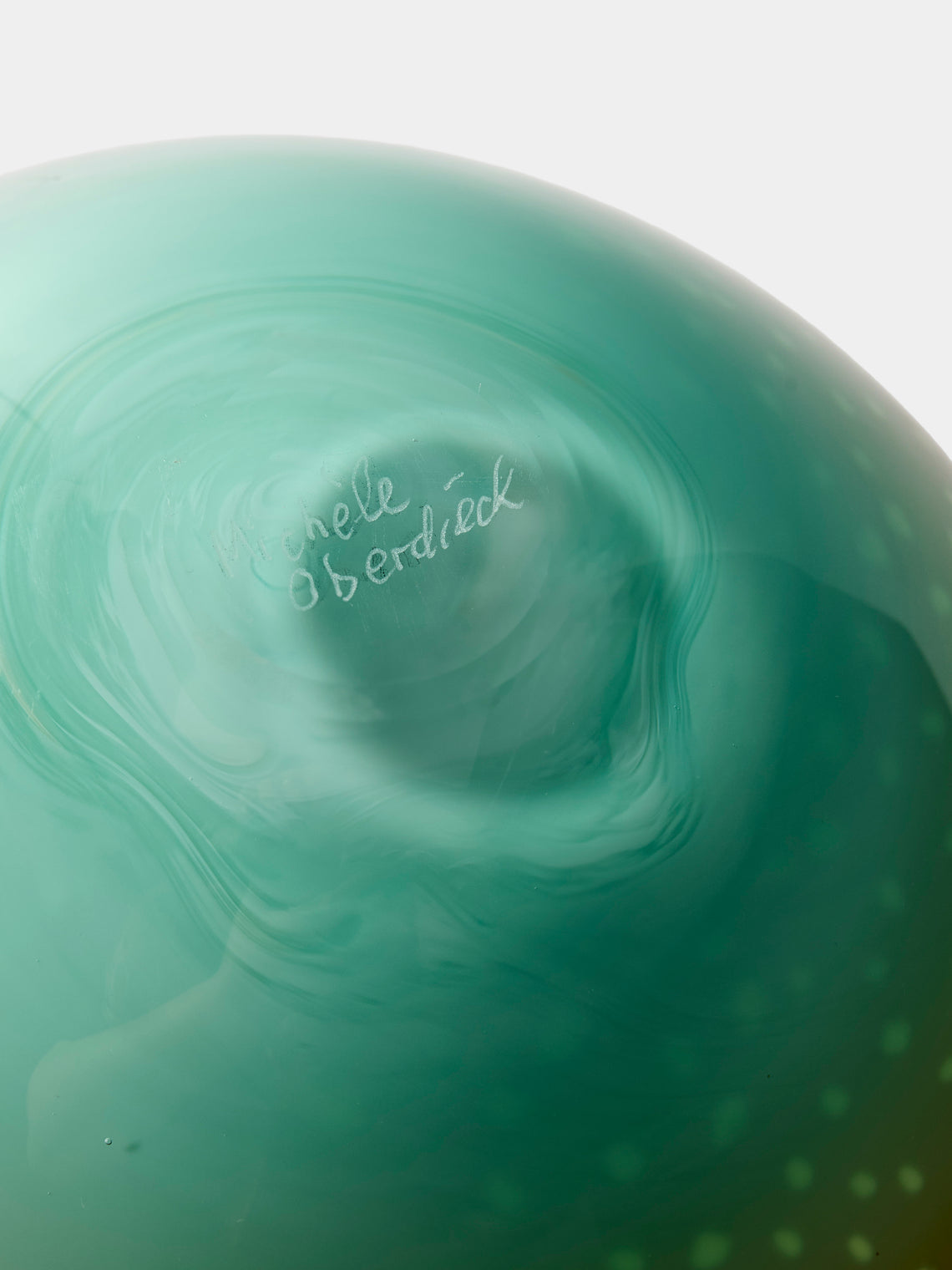 Michele Oberdieck - Archive Celoden Engraved Hand-Blown Glass Bowl - Green - ABASK