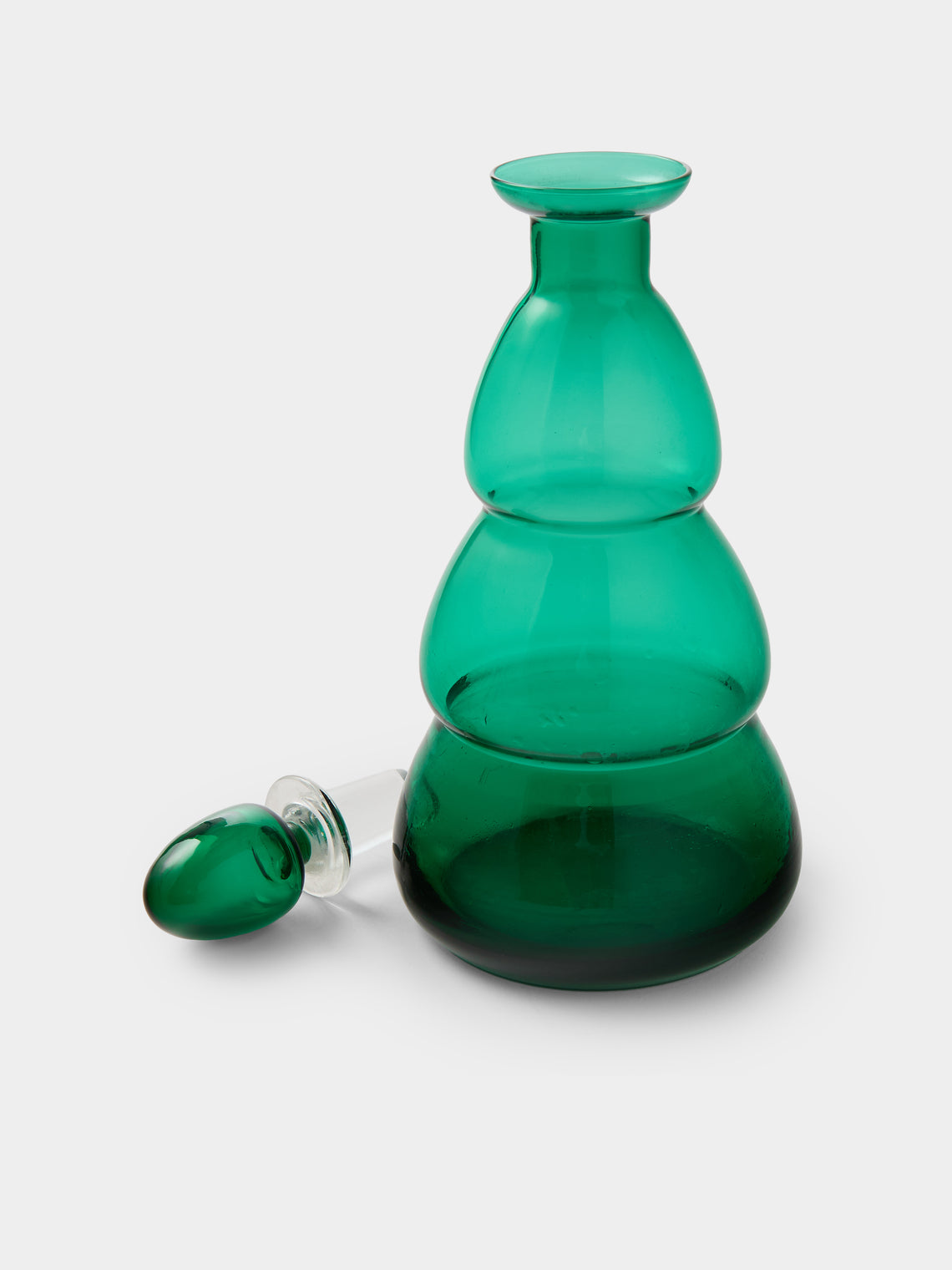 Antique and Vintage - 1960s NasonMoretti Murano Glass Bottle - Green - ABASK