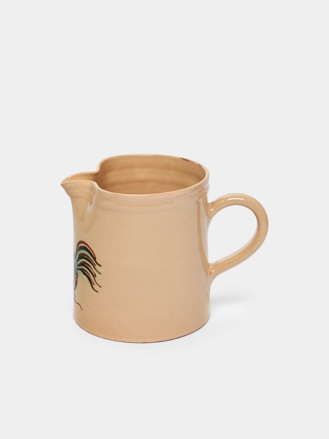 Poterie d’Évires - Chickens Hand-Painted Ceramic Straight-Edge Jug -  - ABASK