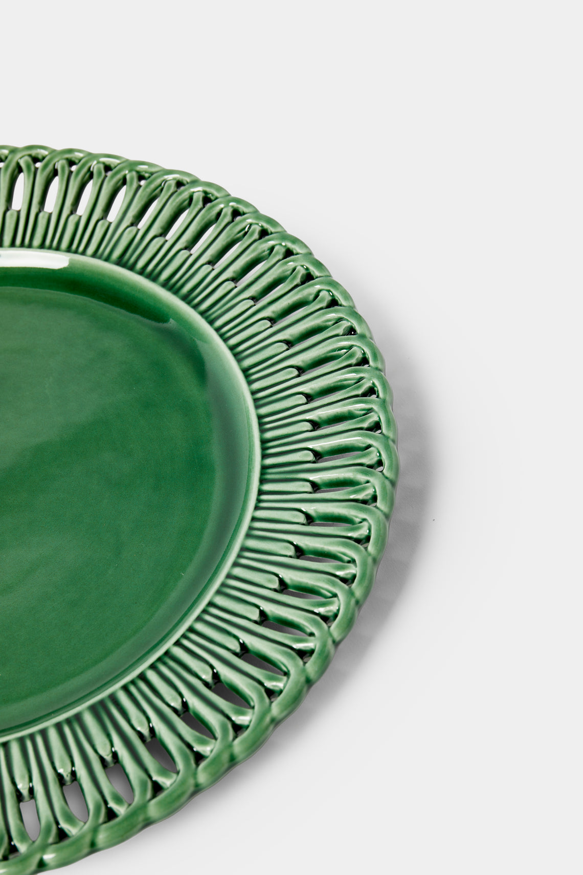 Verdolini - Arch Openwork Hand-Painted Ceramic Dinner Plate (13in/33cm) - Green - ABASK
