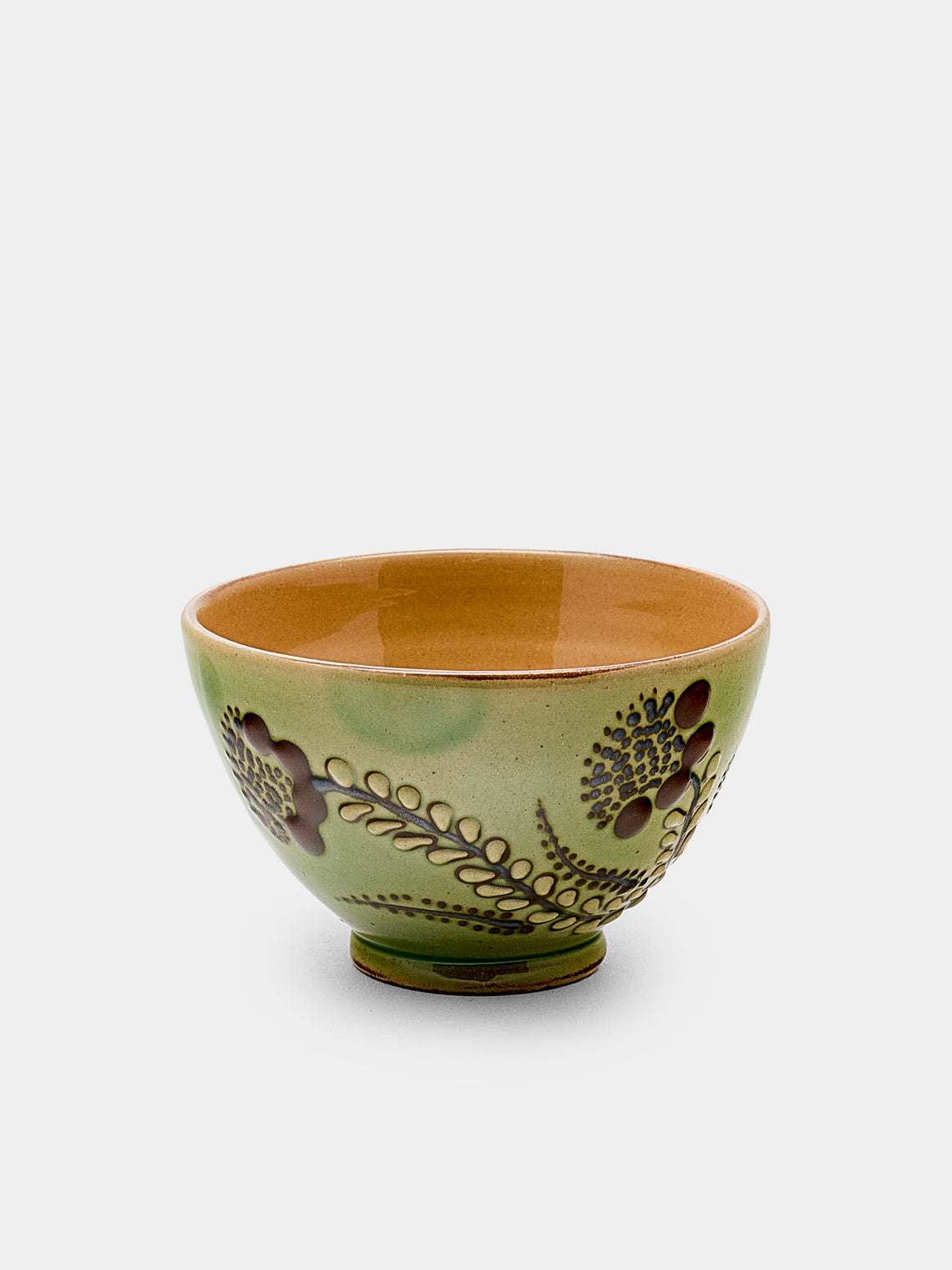 Poterie d’Évires - Flowers Hand-Painted Ceramic Petit Bowls (Set of 6) - Green - ABASK