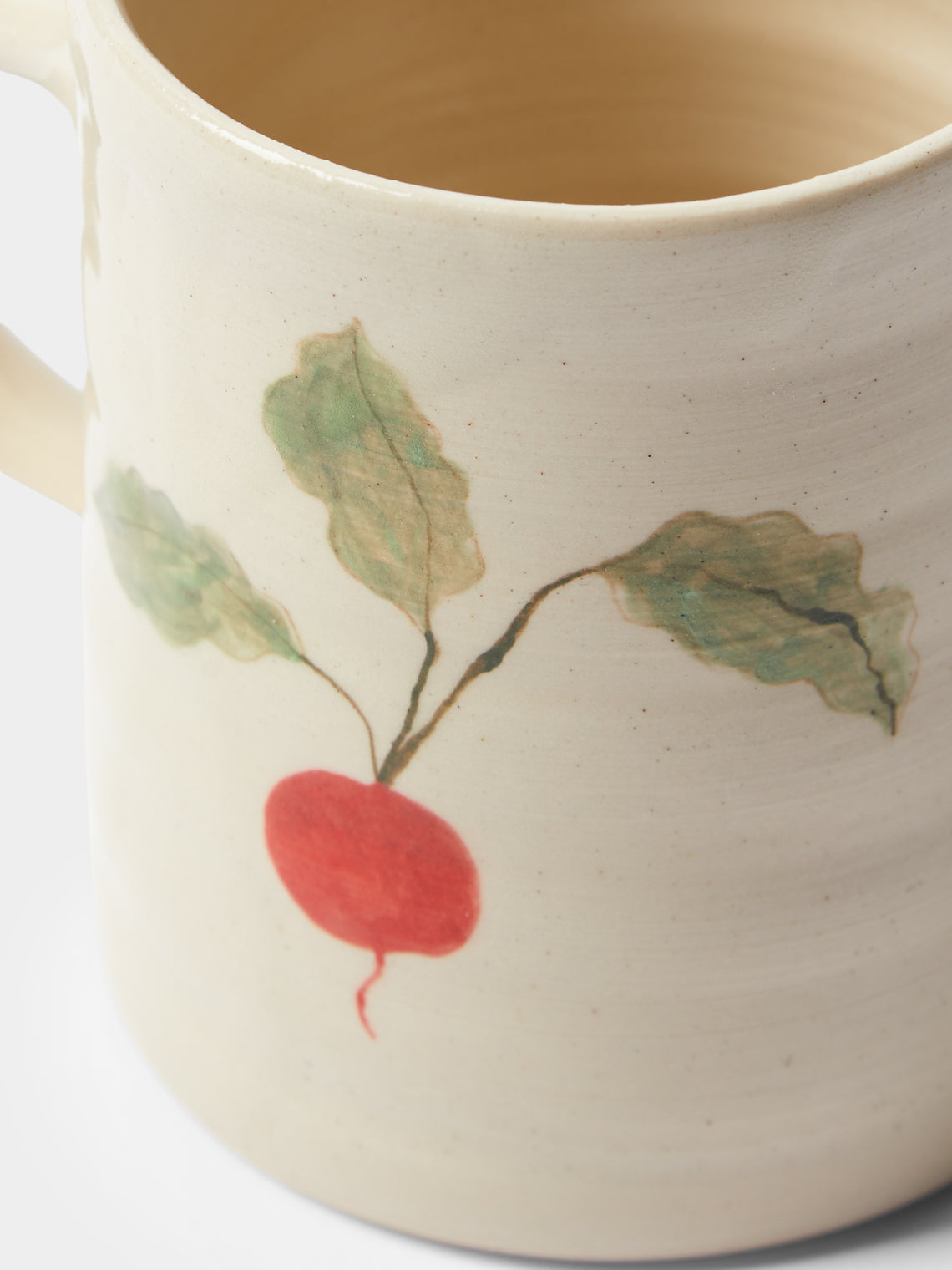 Liz Rowland - Radish Hand-Painted Ceramic Mug - White - ABASK