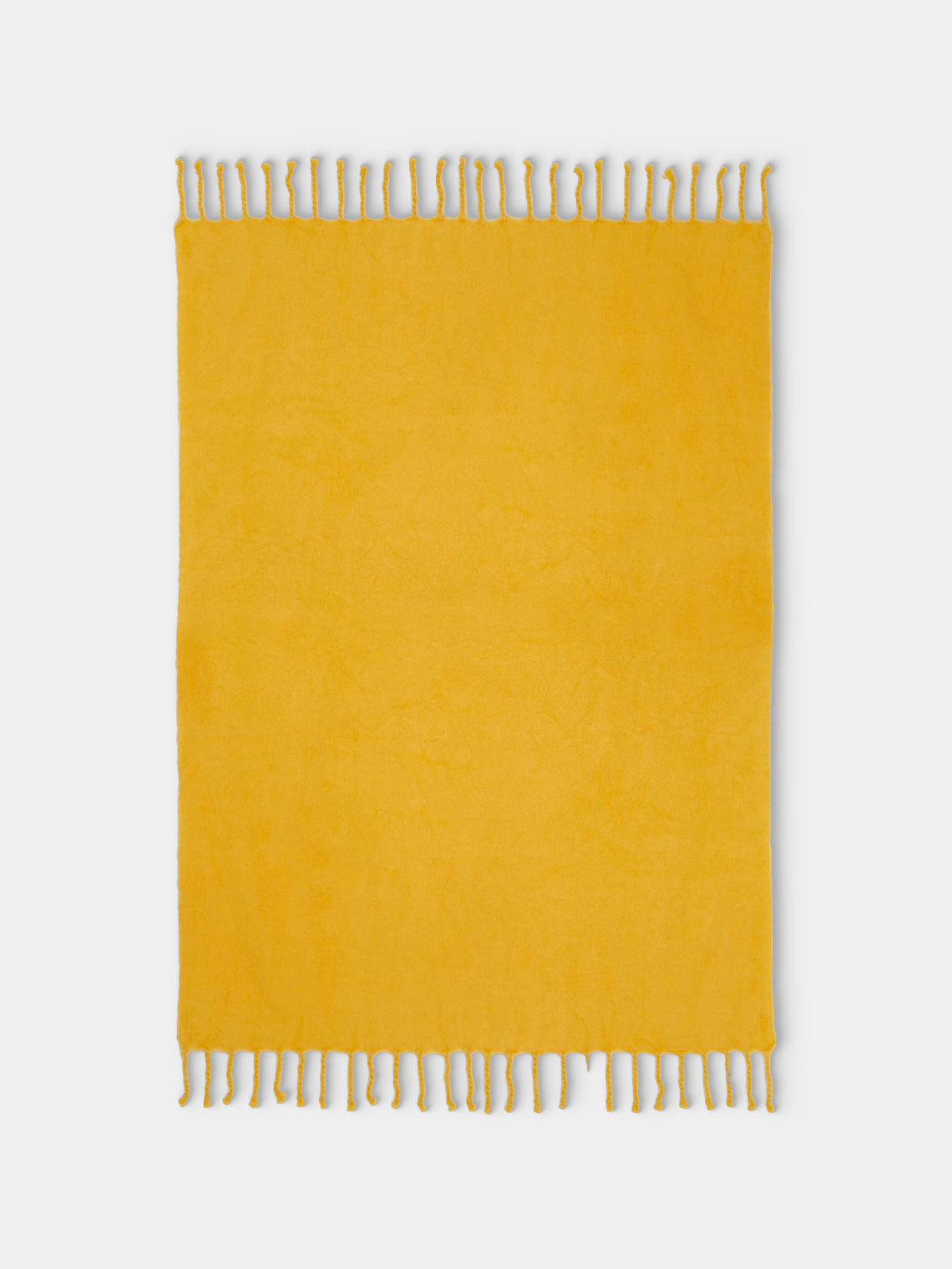 Lena Rewell - Handwoven Solid Mohair Blanket (118in/3m) - Yellow - ABASK - 