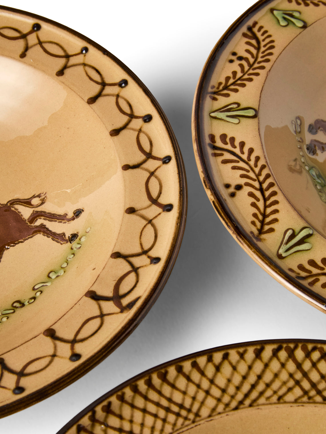 Poterie d’Évires - Animals Hand-Painted Ceramic Breakfast Bowls (Set of 4) - Cream - ABASK