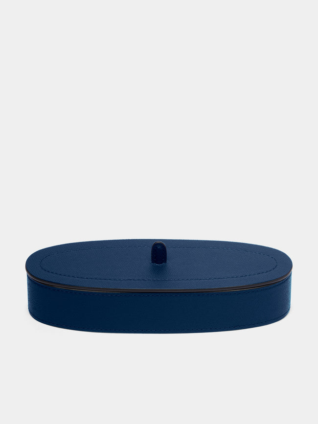 Giobagnara - Harris Leather Oval Pen Holder - Blue - ABASK - 