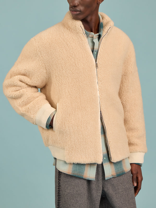 God's True Cashmere - T-Bird Cashmere Flight Jacket | Size: M - Gray - ABASK