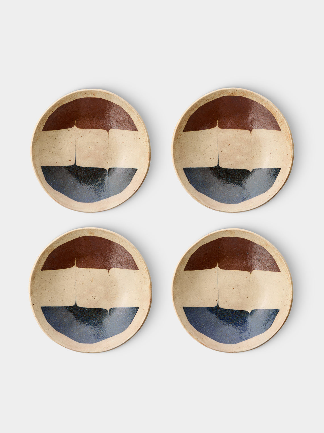 Makidani-gama - No. 2 Nerikomi Ceramic Plates – 10in/25cm (Set of 4) - Multiple - ABASK