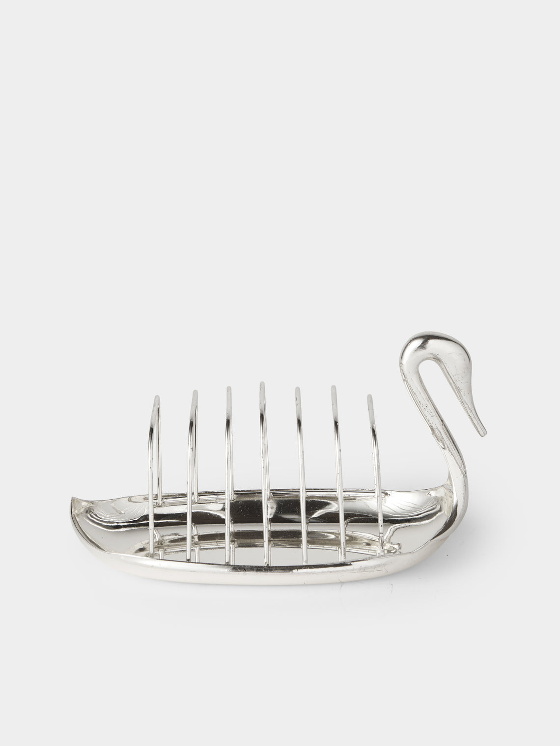 Antique and Vintage - Mid-Century Swan Silver-Plated Toast Rack - Silver - ABASK - 