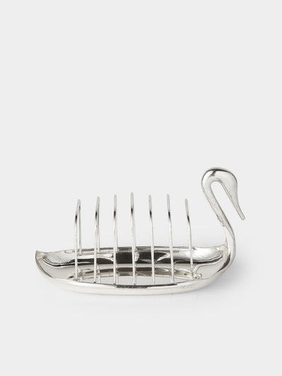 Antique and Vintage - Mid-Century Swan Silver-Plated Toast Rack - Silver - ABASK - 