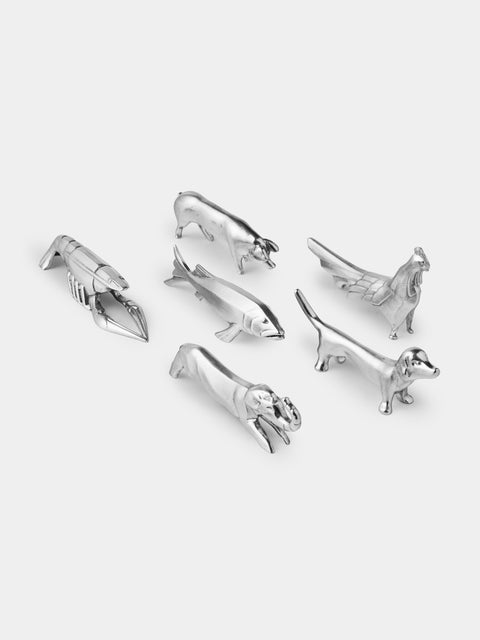 Cosi Tabellini - Animal Pewter Knife Rests (Set of 6) - Silver - ABASK - 
