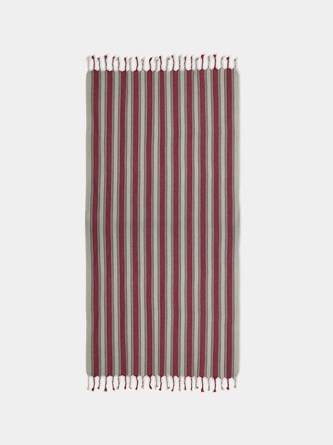 Mizar & Alcor - Terra Handwoven Linen and Cotton Towels (Set of 2) - Red - ABASK