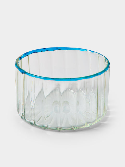 Antique and Vintage - 1980s Venini Murano Glass Optical Vase (8in/20cm) - Clear - ABASK - 