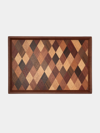Mori Kougei - Poke Marquetry Wood Tray (15in/38.5cm) - Multiple - ABASK - 