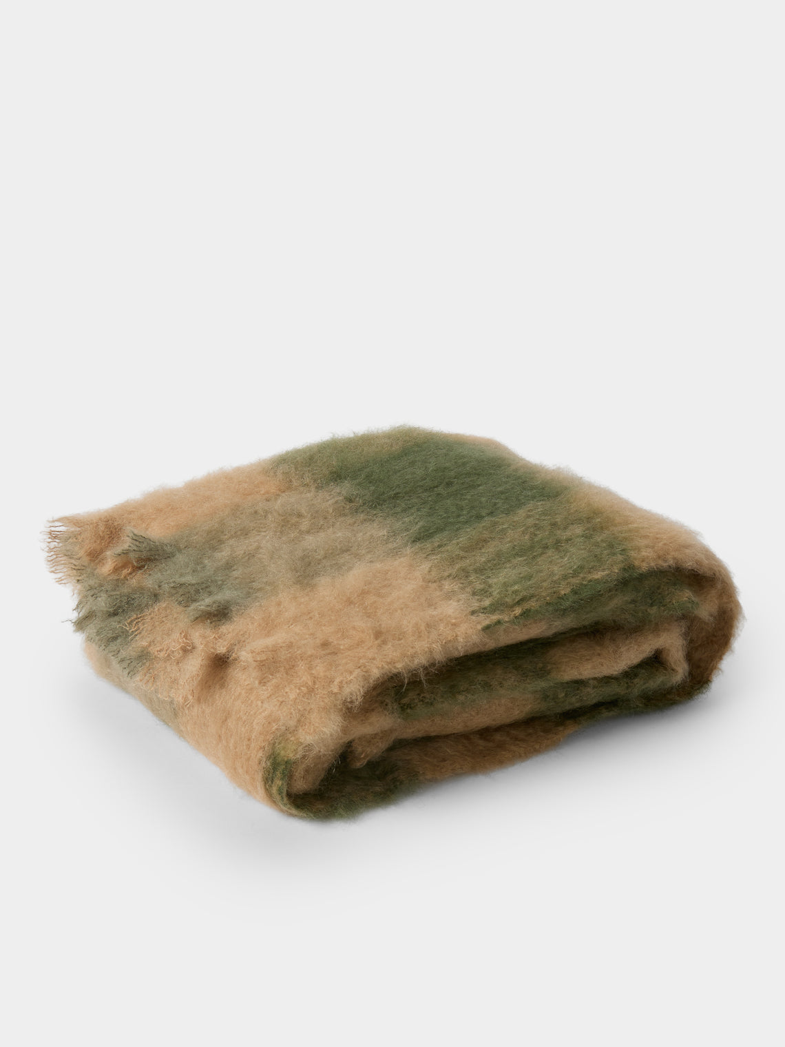 The Wren - Arbor Handwoven Mohair and Wool Throw (76.5in/1.95m) - Green - ABASK