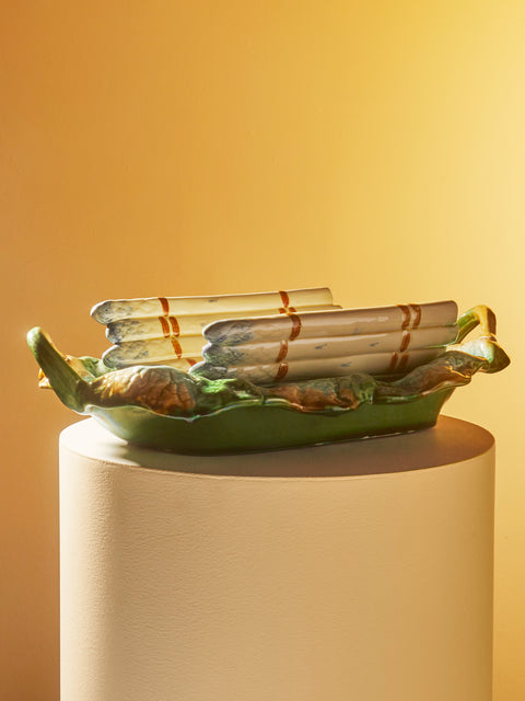 Antique and Vintage - 1910s Asparagus Ceramic Basket -  - ABASK